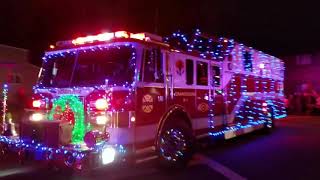 Fire Truck Christmas Parade Wallington New Jersey 2017 [upl. by Ellevel]