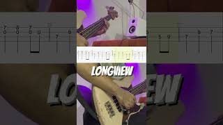 LONGVIEW Bass TAB greenday bass basscover basstabs howtoplay [upl. by Warford]