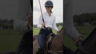 je teste le polo 🩷 rendezvous demain à 16h00 pour la vidéo equitation cheval equestrian [upl. by Ataynek]