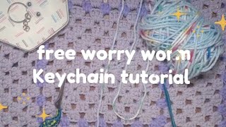 Crochet Worry Worm Keychain Beginner Crochet Project [upl. by Akers565]