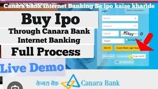 HOW TO APPLY IPO FROM CANARA BANK NET BANKING EASY PROCESS  WATCH FULL VIDEO CANARA ipo apply [upl. by Rutledge]