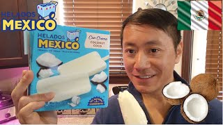 Helados Mexico Coconut Coco Premium Ice Cream Bars Review [upl. by Idette639]