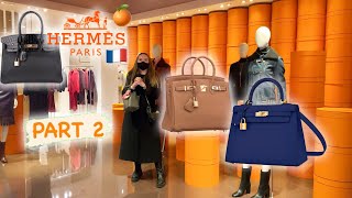 PART 2 🐎 HERMÈS LUXURY SHOPPING VLOG in PARIS  Full Store Tour→Birkins Kellys Jewelry  More [upl. by Ecirtaemed]