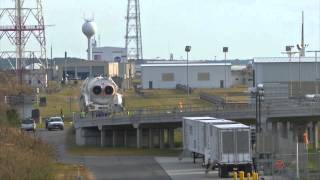 Antares Rolls Out to Wallops Launch Pad [upl. by Haronid]