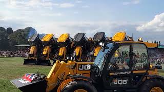 JCB Dancing Diggers at Chatsworth Country Fair 2023 an amazing Display [upl. by Blondelle]