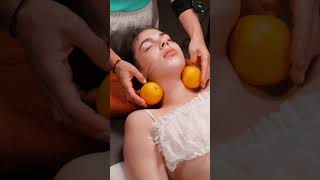 ASMR relaxing face and neck massage with oranges for Lisa asmrmassage [upl. by Lladnarc825]