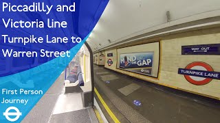 London Underground First Person Journey  Turnpike Lane to Warren Street via Finsbury Park [upl. by Arturo]