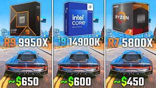 RYZEN 9 9950X vs INTEL i914900K vs RYZEN 7 5800X  Test in 6 Games [upl. by Anaitsirk]