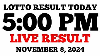 Lotto Result Today 5PM Draw November 8 2024 PCSO LIVE Result [upl. by Zertnom]