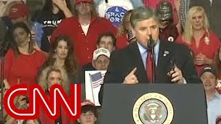 Sean Hannity appears on stage at Trumps rally [upl. by Eidnam]