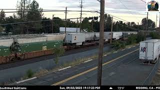 Union Pacific 7501 leads an intermodal in Redding CA [upl. by Assirt]