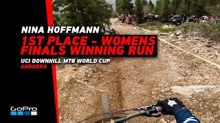 GoPro Nina Hoffman TAKES THE WIN  Womens Final in ANDORRA  2023 UCI Downhill MTB World Cup [upl. by Sabrina]