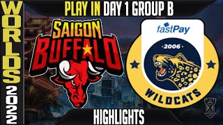 SGB vs IW Highlights  WORLDS 2022 PlayIns Group B Day 1  Saigon Buffalos vs Istanbul Wildcats [upl. by Annie599]