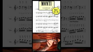 Monti Czardas  CLOSE UP Allegro Vivace Bar 18 to 33 Violin Sheet Music shortsfeed [upl. by Hurd982]