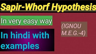 Sapir Whorf Hypothesis in hindi with examples MAEnglish  MEG4IGNOU [upl. by Leeanne966]