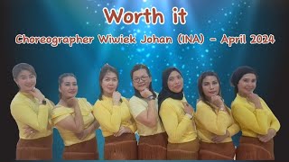 Worth It Line dancechoreo Wiwiek Johan INA  Demo SSR Dance [upl. by Darnall89]