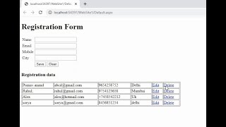 C AspNet Insert Update Delete and View With SQL Server Database Stored Procedure [upl. by Derinna]