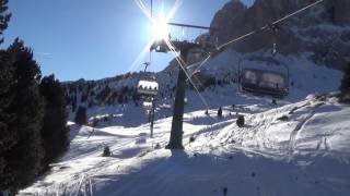 Risalita integrale seggiovia Leitner quotCittÃ dei Sassiquot  Selva di Val Gardena BZ [upl. by Akinar]