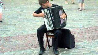 Street artist playing Vivaldi on accordion [upl. by Nyleek]