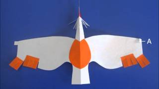 Origami paper indoor kite 「Fly Japanese crested ibis」「飛べや とべ トキよ」 [upl. by Olraced]