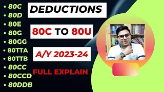 Deductions 80C To 80U  Income Tax Deductions Chart  Deduction 80C To 80U Under Income Tax [upl. by Tyrus]