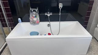 Badewanne nach Bauen  Aluverbundplatte Wasserleitung verlegen  Fugenlose dusche  Duscharmatur [upl. by Nylrem]