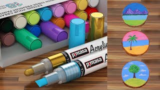 DIY Scenery Paintings 🎨 Pintasa Acrylic Paint Pens [upl. by Killam]