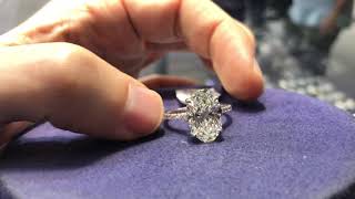 What is a 5 carat oval shaped diamond engagement ring look like H VS2 [upl. by Zysk]