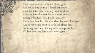 Sonnet 42 That thou hast her it is not all my grief [upl. by Seka]