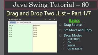 Drag amp Drop of JLists  Part 18 Basics  Swing Tutorial 60 [upl. by Anihta504]