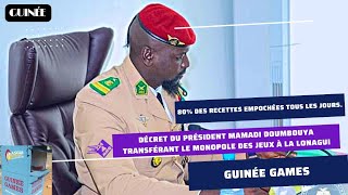 Guinée 🇬🇳 Décret du Président Mamadi Doumbouya transférant le monopole des jeux à la Lonagui [upl. by Acirehs]