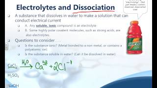 U114  Electrolytes and Dissociation [upl. by Sairacaz]