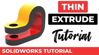 Solidworks Tutorial for beginners 12  Thin Extrude [upl. by Idola864]