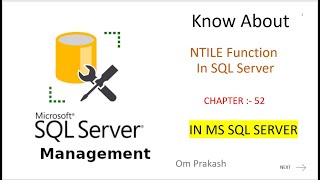 NTILE function in SQL Server [upl. by Noam56]