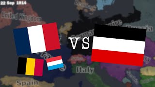 War Simulation  Germany vs Franceand the low countries 1914 with army sizes [upl. by Tim]