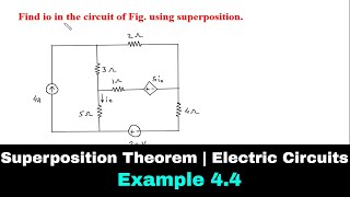 Superposition Theorem  Electric Circuits  Example 44 [upl. by Eednil978]