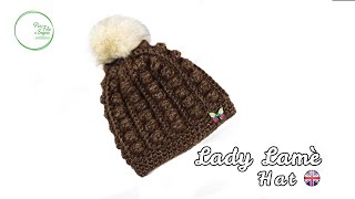 How to CROCHET easy Bobble Stitch Hat  Beginner Lady Lamè Hat [upl. by Addie826]