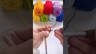 Sevencolor crochet rope wrapping method crochet knitting handmade crocheting crochettutorial [upl. by Bealle479]