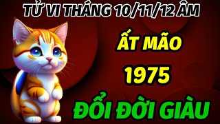 THẤY TỬ VI TIẾT LỘ ĐÚNG TRONG THÁNG 101112 ÂM LỊCH TUỔI ẤT MÃO 1975 VÉT CẠN LỘC TRỜI ĐỐI ĐỜI GIÀU [upl. by Ayarahs]