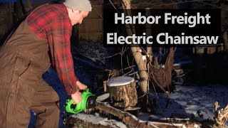 Harbor Freight Portland 9Amp 14” Electric Chainsaw  Unboxing  First Cuts [upl. by Kcid]