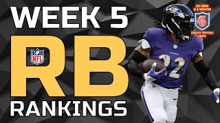 WEEK 5 RB RANKINGS TIERS TOP 32 [upl. by Grew971]