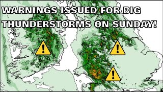 Warnings Issued for Big Thunderstorms on Sunday 10th May 2024 [upl. by Nedearb463]