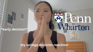 COLLEGE DECISION REACTION 2024 WhartonUPenn early decision [upl. by Smaj482]