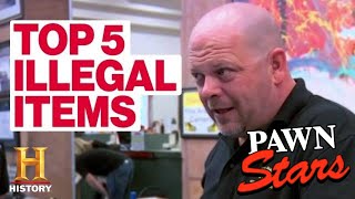 Pawn Stars 5 SUPER RARE ILLEGAL ITEMS  History [upl. by Aitenev]