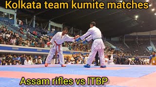 Kolkata team kumite matches Assam rifles vs ITBP karate worldkaratefederation worldkarate [upl. by Leba935]