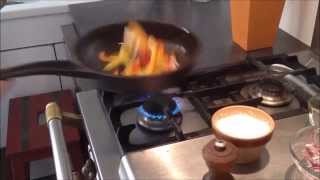 The classic sauté toss by Chef Alex Miles in AUSfonte cast iron sauteuse pan [upl. by Yedok]