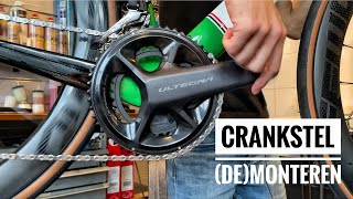 Zo kun je je CRANKSTEL van Shimano monteren en demonteren  Racefiets gravelfiets en mountainbike [upl. by Dettmer712]