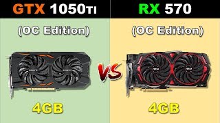 GTX 1050 Ti VS RX 570 Benchmark [upl. by Ahseinar]