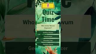 Who wrote ‘Novum Organum’ quiztime bcs quiz study education [upl. by Enitsua]