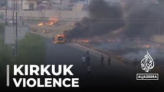 Curfew in Iraq’s Kirkuk after unrest at rival protests by Arabs Kurds [upl. by Ganiats]